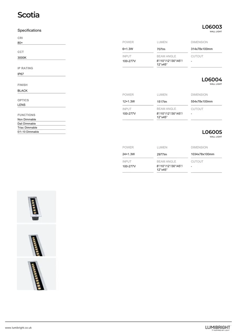 LUMIBRIGHT SCOTIA L06003 linear system product view