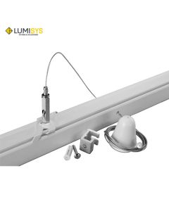 LUMISYS 3-CIRCUIT WHITE TRACK CEILING MOUNT SUSPENSION KIT WITH WIRE