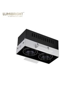 LUMIBRIGHT TRESCO SERIES 2X20W 245X115X120MM IP20 DOUBLE HEAD TRIMLESS ADJUSTABLE SPOTLIGHT
