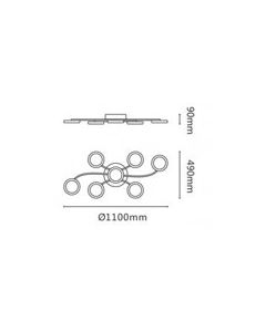 RIGGLES 7x10.8W CEILING LAMP