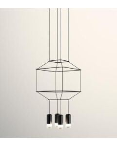 LUMIDECO INDOOR BLACK SUSPENDED LIGHT 2700K LUMINAIRES-4x3W