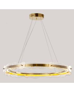 LUMIDECO RESIN STAINLESS STEEL SOLSTICIO GOLD LED SUSPENDED LIGHTS