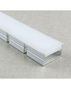 19.9X10X3000MM SURFACE/RECESSED WITHOUT TRIM FLEXIBLE ALUMINUM PROFILE+SILICONE DIFFUSER