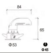LUMIBRIGHT LBE2002 dimension drawing — Ø53x65mm