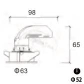 LUMIBRIGHT LBE2004 dimension drawing — Ø63x65mm
