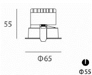 LUMIBRIGHT LBE2008 dimension drawing — Ø65x55mm