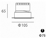 LUMIBRIGHT LBE2010 dimension drawing — Ø105x65mm