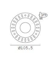 LUMIBRIGHT LBE2103 dimension drawing — Ø105.5x44.5mm