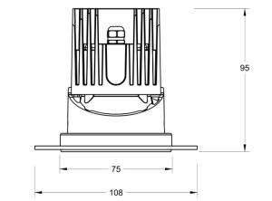 LUMIBRIGHT LBE2164 dimension drawing — Ø108x95mm
