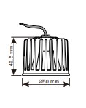 LUMIBRIGHT LBM018 dimension drawing — Ø50x49.5mm
