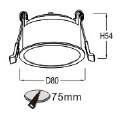 LUMIBRIGHT LBMF047 dimension drawing — Ø80x54mm