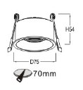 LUMIBRIGHT LBMF065 dimension drawing — Ø75x54mm