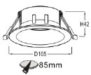 LUMIBRIGHT LBMF070 dimension drawing — Ø105x42mm