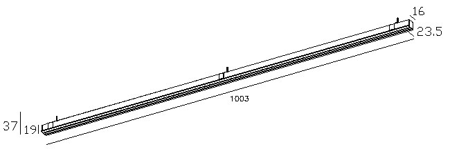 LUMIBRIGHT LBMGA016 dimension drawing — 1003x23.5x19mm