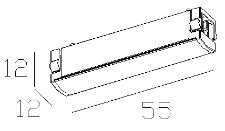 LUMIBRIGHT LBMGA032 dimension drawing — 55×12×12mm