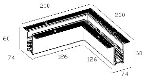 LUMIBRIGHT LBMGA047 dimension drawing — 200×200×60mm