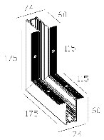 LUMIBRIGHT LBMGA048 dimension drawing — 175×175×60mm