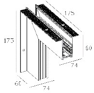 LUMIBRIGHT LBMGA049 dimension drawing — 175×175×60mm