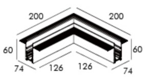LUMIBRIGHT LBMGA050 dimension drawing — 200×200×60mm