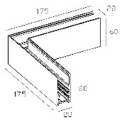 LUMIBRIGHT LBMGA053 dimension drawing — 175×175×60mm