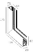 LUMIBRIGHT LBMGA054 dimension drawing — 175×175×60mm