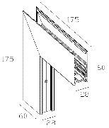 LUMIBRIGHT LBMGA055 dimension drawing — 175×175×60mm