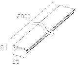 LUMIBRIGHT LBMGA056 dimension drawing — 2000×25×08mm