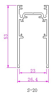 LUMIBRIGHT LBMGA060 dimension drawing — L1000xW26.4xH53mm