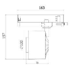 LUMIBRIGHT LBP1009 dimension drawing — φ100*79*157mm