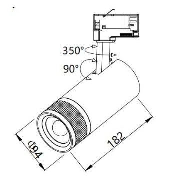 LUMIBRIGHT LBP1015 dimension drawing — φ64xH182mm