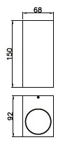 LUMIBRIGHT LVU4012 dimension drawing — 92x150x68mm
