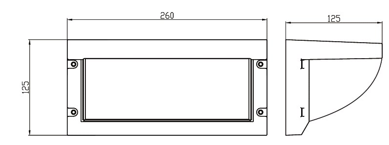 LUMIBRIGHT LVU4018 dimension drawing — 260*125*125