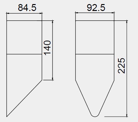 LUMIBRIGHT LVU4020 dimension drawing — 84.5x92.5x225