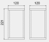 LUMIBRIGHT LVU4029 dimension drawing — 221x120x120mm
