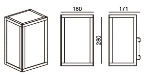 LUMIBRIGHT LVU4042 dimension drawing — 180x280x171mm