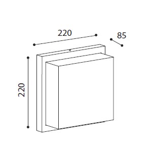 LUMIBRIGHT LVU4057 dimension drawing — 220x220x85mm