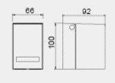 LUMIBRIGHT LVU4059 dimension drawing — 66x100x92mm