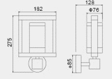 LUMIBRIGHT LVU4062 dimension drawing — 182x128x275mm