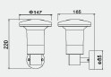 LUMIBRIGHT LVU4066 dimension drawing — Ø147x185x220mm