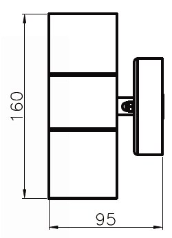 LUMIBRIGHT LVU4075 dimension drawing — 95x160mm