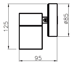 LUMIBRIGHT LVU4076 dimension drawing — 95x125mm