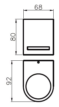 LUMIBRIGHT LVU4102 dimension drawing — 92x80x68mm