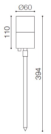 LUMIBRIGHT LVU6104 dimension drawing — Ø60x394mm