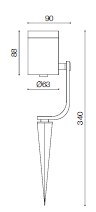 LUMIBRIGHT LVU6106 dimension drawing — 90x340mm