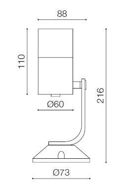 LUMIBRIGHT LVU6112 dimension drawing — 88x216mm