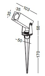 LUMIBRIGHT LVU6118 dimension drawing — 35x103x68mm
