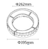 LUMIBRIGHT LVUTR011 dimension drawing — Out:Φ395;In:φ262*H180mm